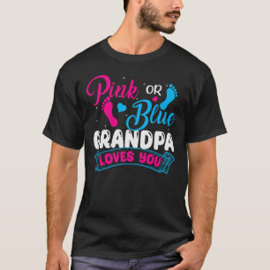 Gender Visa Grandpa Rosa Blue Grandpa Kärlek You T Shirt