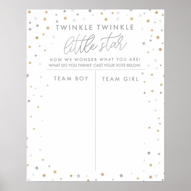 Gender Visa guating Game Twinkle Little Star Poster (Framsidan)