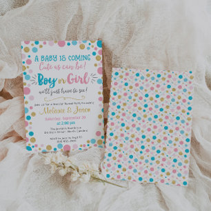 Gender Visa inbjudan Baby Shower Boy eller Girl