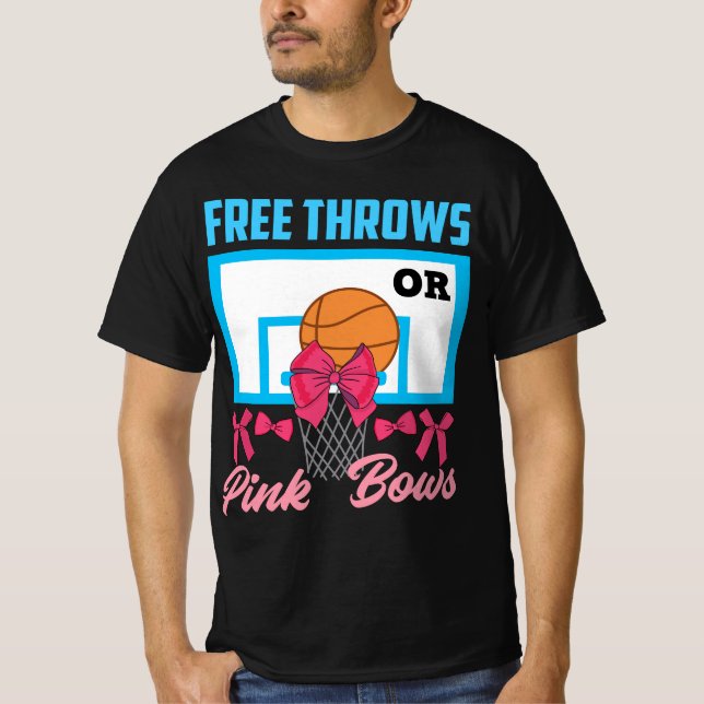 Gender Visa lediga tunnor eller Rosa Bows Basketba T Shirt (Framsida)