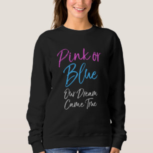 Gender Visa Mamma & Pappa Rosa eller blått vår drö T Shirt