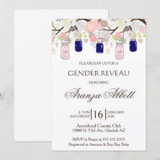 Gender Visa Mason Burk Baby Shower Inbjudan