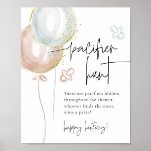 Gender Visa Nappar Hunt Baby Shower-spel Poster