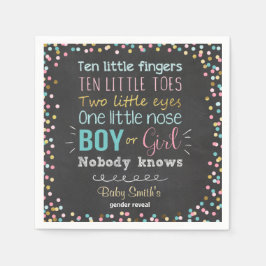 Gender Visa Papper Napkins Boy eller Girl Rosa Blu Pappersservett