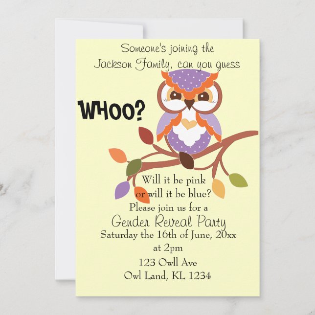 Gender Visa partiinbjudan Inbjudningar (Framsida)