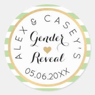 Gender Visa Party-fästen - Klassiskt Rand Runt Klistermärke