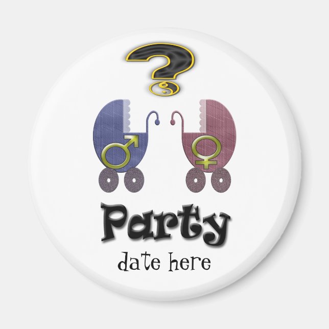 Gender Visa Party-gåvor och inbjudningar Magnet (Framsidan)