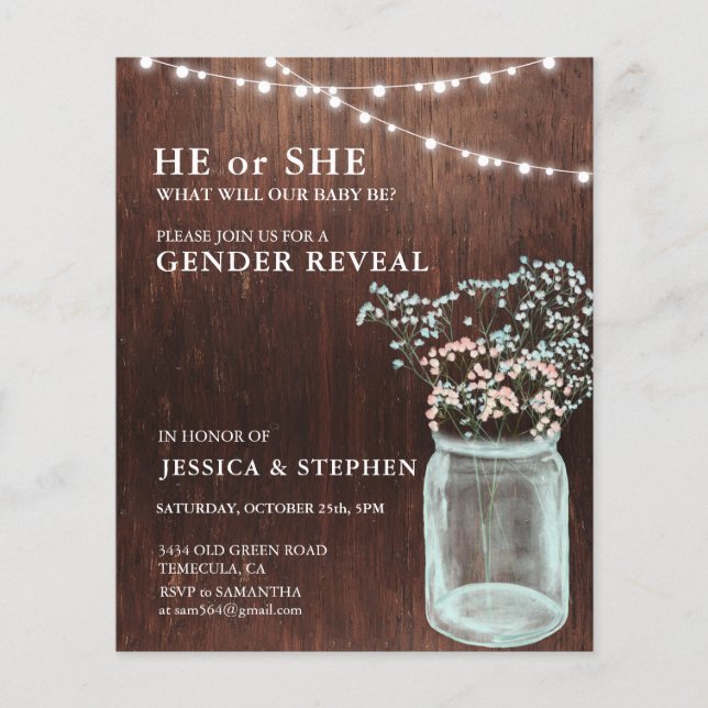 Gender Visa Rosa Blue Baby's Utandningskog (Framsida)