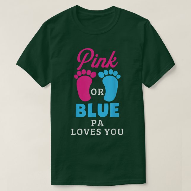 Gender Visa Rosa eller Blå Pa Kärlek du T Shirt (Design framsida)