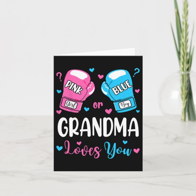 Gender Visa Rosa eller Blue Grandma Kärlek du Boxi Kort (Framsida)