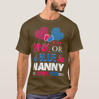 Gender Visa Rosa eller Blue Nanny Grandma Kärlek d T Shirt