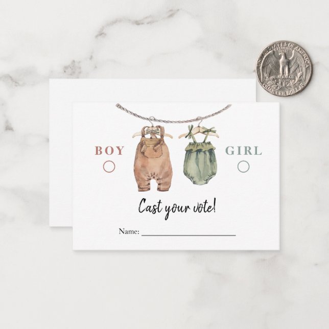 Gender Visa röstkort Boho-kläder Anteckningskort (Fram/Back In Situ)