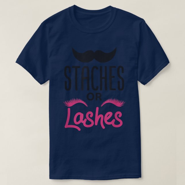 Gender Visa streck eller Lash Baby Shower T Shirt (Design framsida)