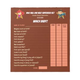 Gender Visa superhjälte Cute Blue Rosa Red Anteckningsblock