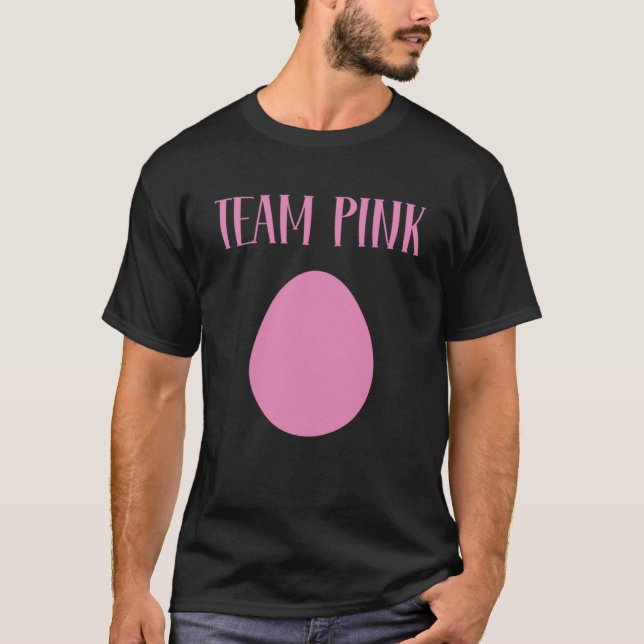 Gender Visa teamets Rosa-Påskägg för flickor T Shirt (Framsida)