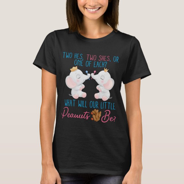 Gender Visa Twillingar Baby Matching Shirt, Gender T Shirt (Framsida)