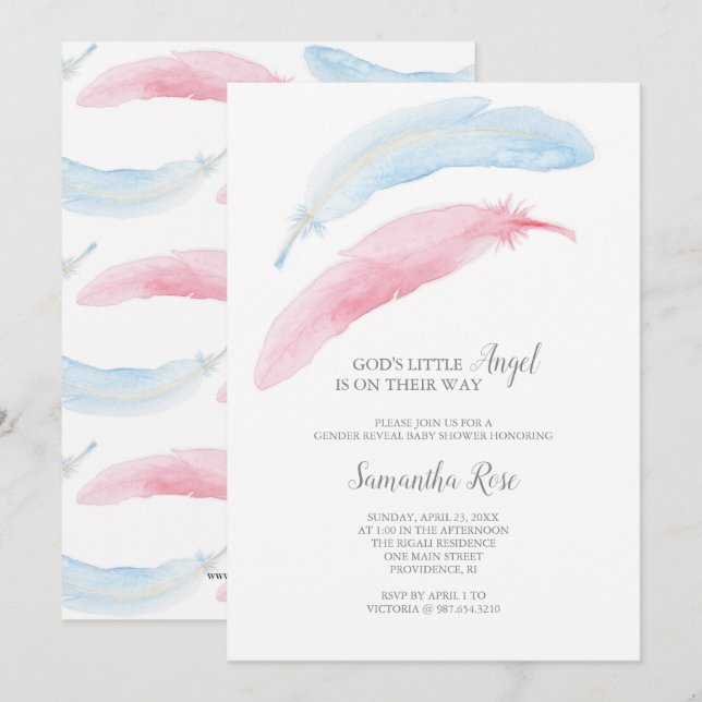 Gender Visa ytterligare inbjudan för ludd (Fram/baksida)