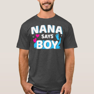Gender visar att nana säger att pojken matchar fam t shirt