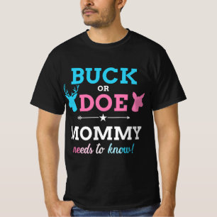 Gender visar buckning eller doe mamma som matchar t shirt