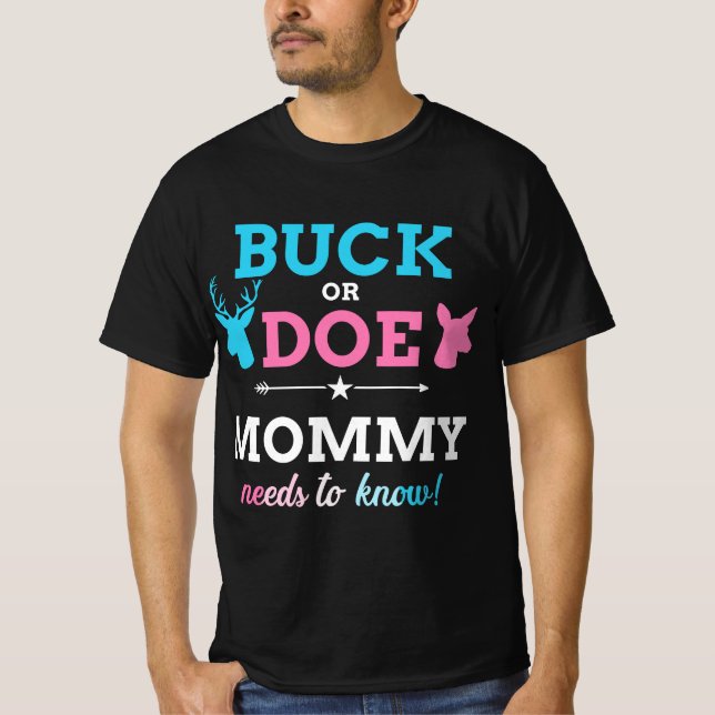 Gender visar buckning eller doe mamma som matchar  t shirt (Framsida)