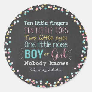 Gender visar klistermärken EnKuvert säl Boy eller 