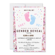 Gender visar rosa blå blommigt