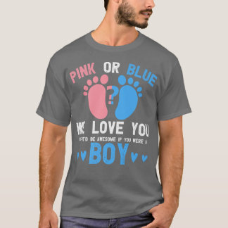 Gender visar rosa eller blå kärlek du men fantasti t shirt