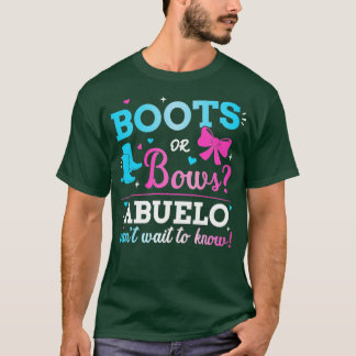 Gender visar stövlar eller bågar för att matcha ba t shirt