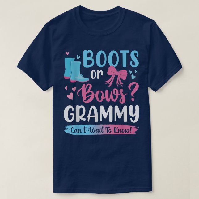 Gender visar stövlar eller bovar Grammy matchande  T Shirt (Design framsida)