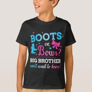 Gender visar stövlar eller bröder som matchar baby t shirt