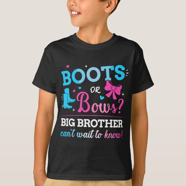 Gender visar stövlar eller bröder som matchar baby t shirt (Framsida)