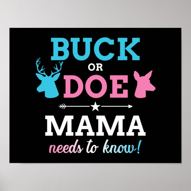 Gender visar upp buck eller doe mamma som matchar  poster (Framsidan)