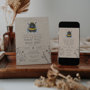 Gender visar vad som kommer att hända med Baby Bee Inbjudningar