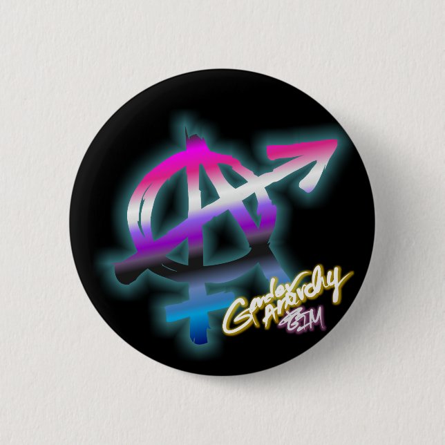 Genderanarki - Genderfluid färger - pride knäppas Knapp (Framsida)