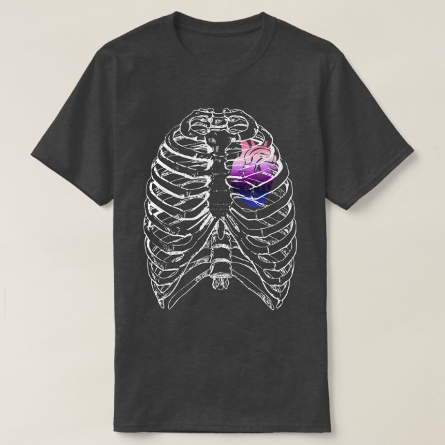 Genderfluid Anatomical Heart Ribcage Queer Pride H T Shirt (Design framsida)
