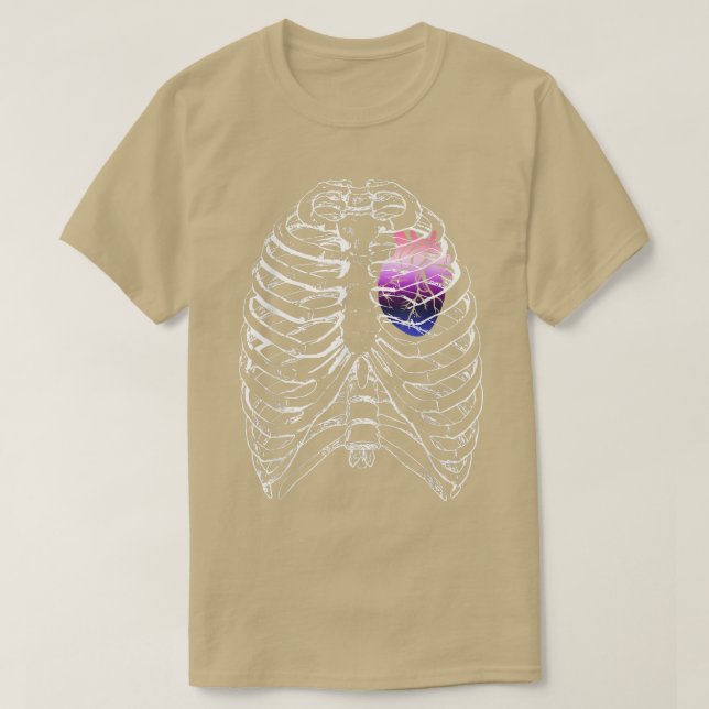 Genderfluid Anatomiskt Hjärtat Ribage Queens Pride T Shirt (Design framsida)