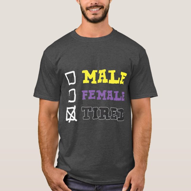 Genderfluid Androgyne ired non- Binary T Shirt (Framsida)