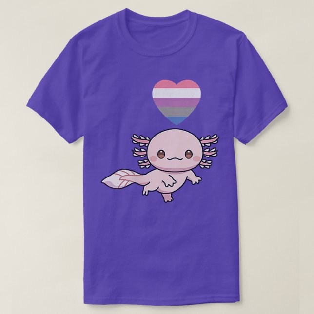 Genderfluid Aolotl LGBTQ NonBinary Pride Flagga An T Shirt (Design framsida)