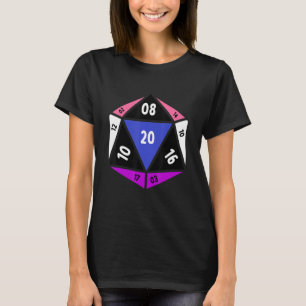 Genderfluid D20 Dice Nonbinary Rainbow Pride LGBTQ T Shirt