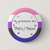 Genderfluid De/De Pronoun Pin