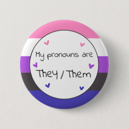 Genderfluid De/De Pronoun Pin Knapp