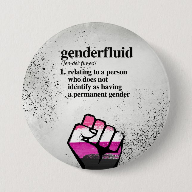 Genderfluid definition - definierad LGBTQ benämner Knapp (Framsida)