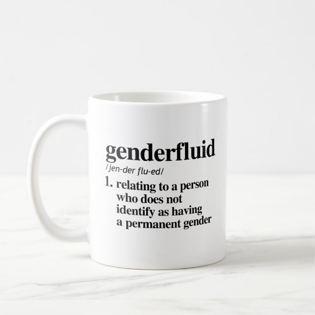 Genderfluid Definition - Definierade HBT TQ-termer Kaffemugg (Vänster)
