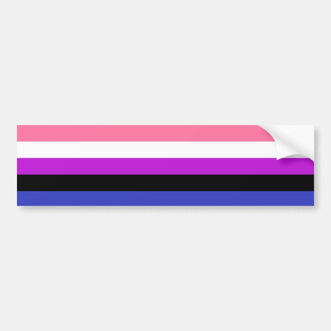 Genderfluid Flagga Bildekal (Framsidan)