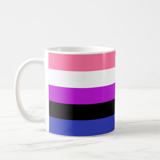 Genderfluid Flagga Kaffemugg (Vänster)