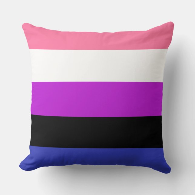 Genderfluid Flagga Kudde (Framsida)