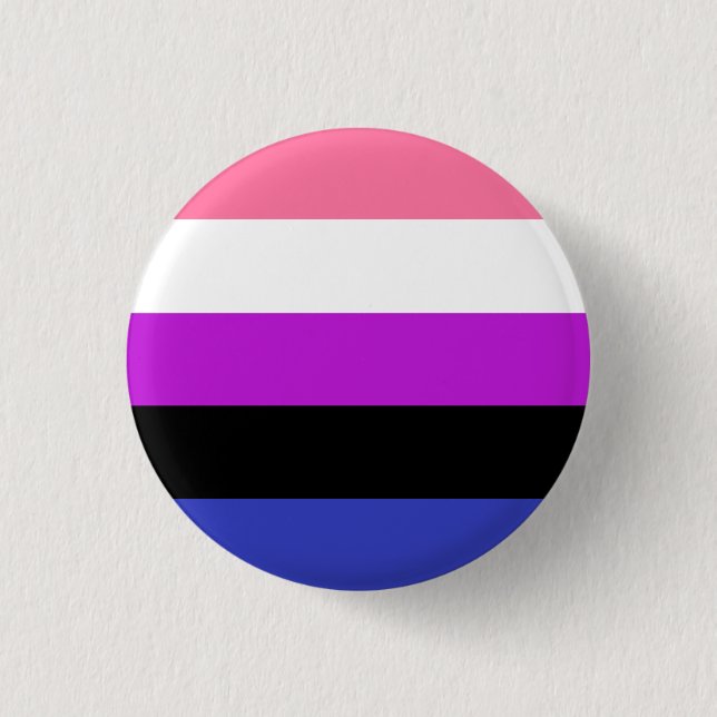 Genderfluid Flagga LGBT-knapp Knapp (Framsida)