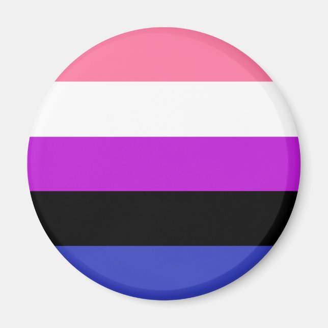 Genderfluid Flagga LGBT Magnet (Framsidan)