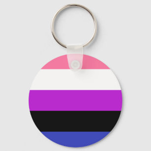 Genderfluid Flagga Nyckelring