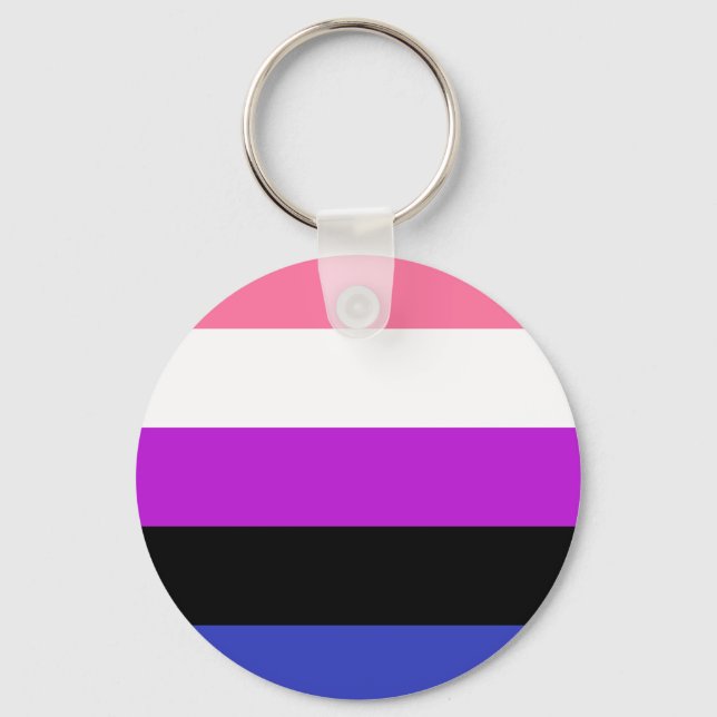 Genderfluid Flagga Nyckelring (Framsida)